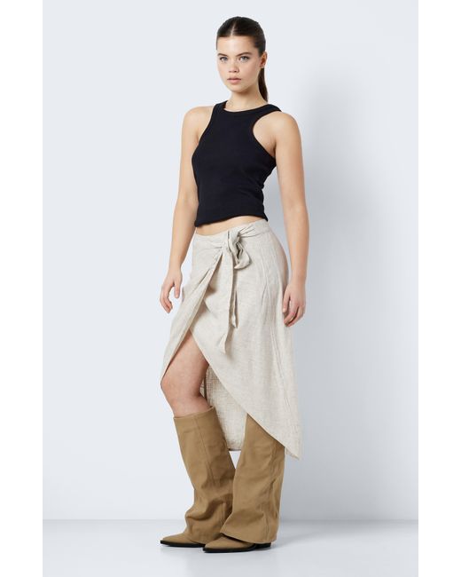 Noisy May Natural Leilani Wrap Midi Skirt