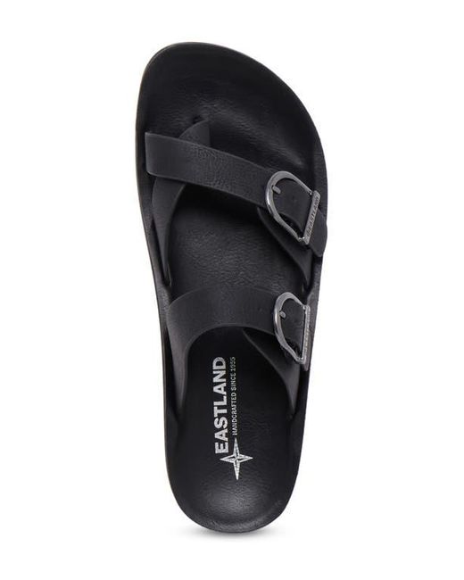 Eastland Black Savannah Toe Loop Slide Sandal