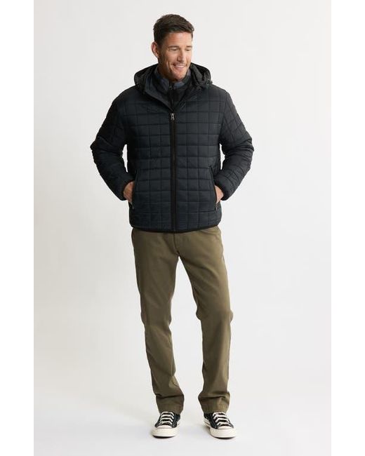 Jachs New York Black Hooded Quilted Puffer Jacket for men