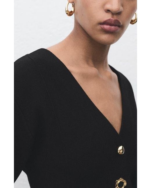 Mango Black Dali Knit Jacket