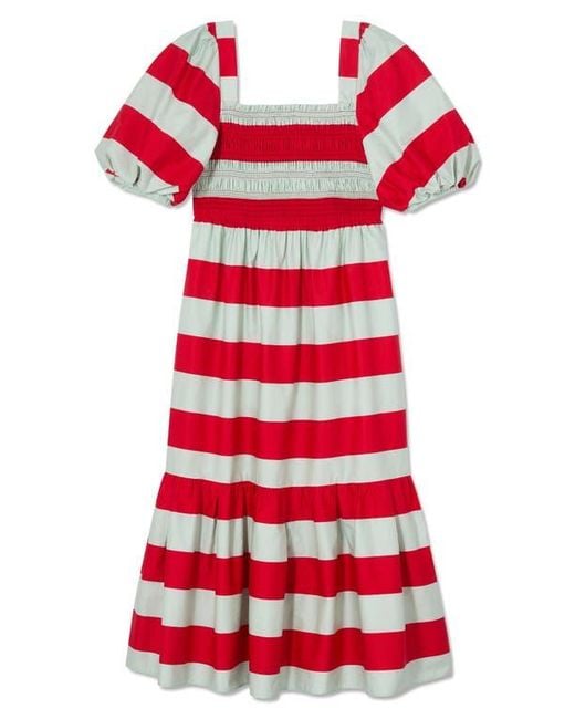L.K.Bennett Red Ruby Bold Stripe Maxi Dress