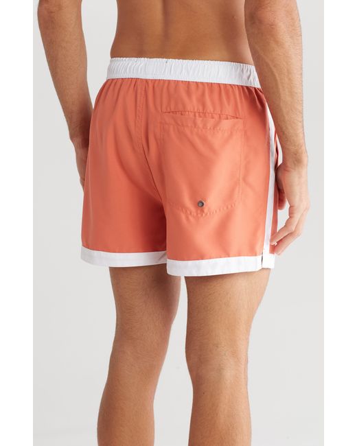 Native Youth Red Volley Swim Trunks for men