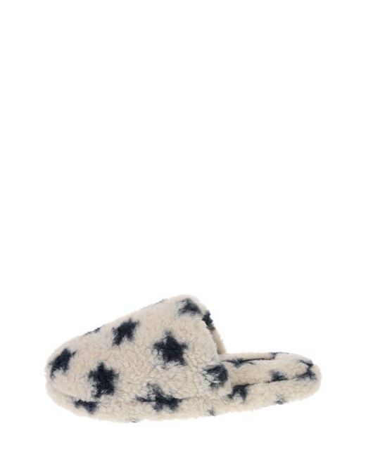 Rachel Roy Gray Star Print Faux Fur Slipper