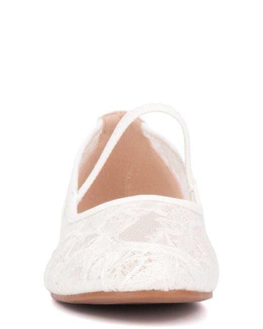 New York & Company White Lara Woven Ballet Flat