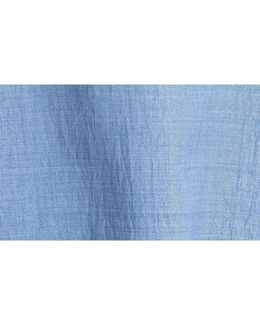 Max Studio Blue Collared Textured Shirt