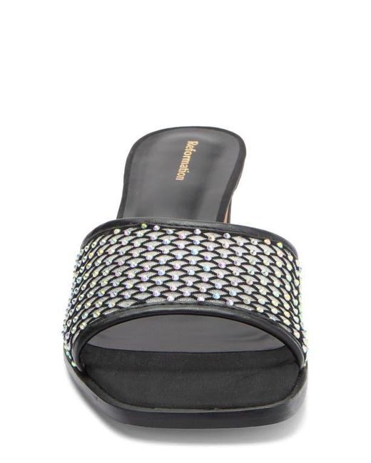 Reformation Black Scout Mesh Slide Sandal