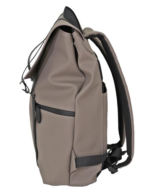 Duchamp Brown Foldover Rubberized Backpack for men