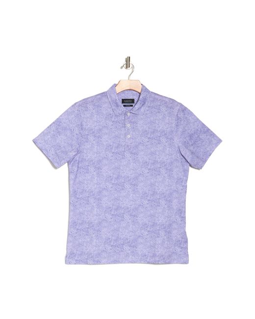 Bugatchi Purple Abstract Print Stretch Cotton Polo for men