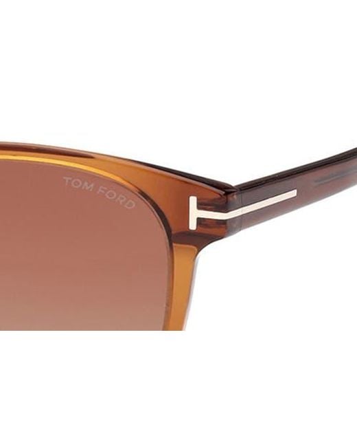 Tom Ford Brown 56Mm Gradient Round Sunglasses