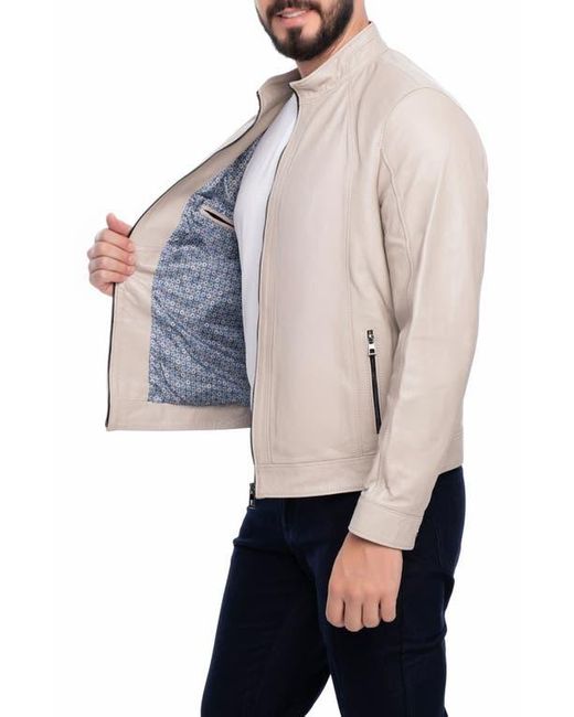 VELLAPAIS Natural Smooth Leather Jacket for men