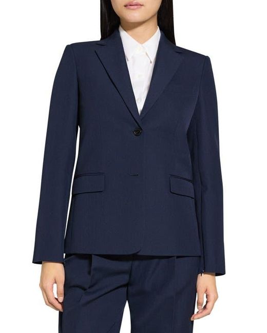 Theory Blue Zip Sleeve Wool Blend Jacket