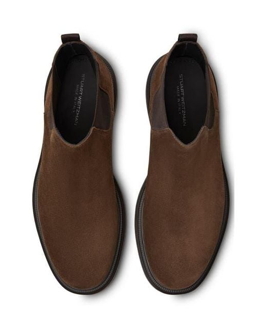 Stuart Weitzman Brown Amos Chelsea Boot for men