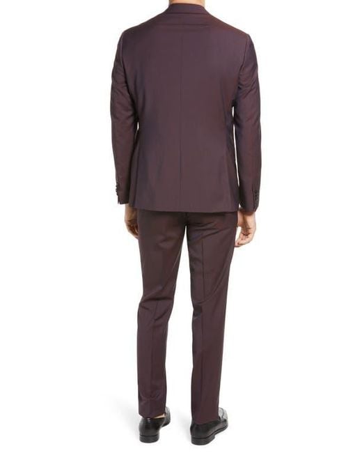 Ted Baker Red Roger Extra Trim Fit Solid Wool Suit for men
