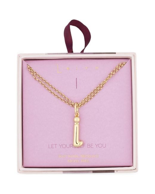 Leith Pink Lowercase Initial Bubble Pendant Necklace