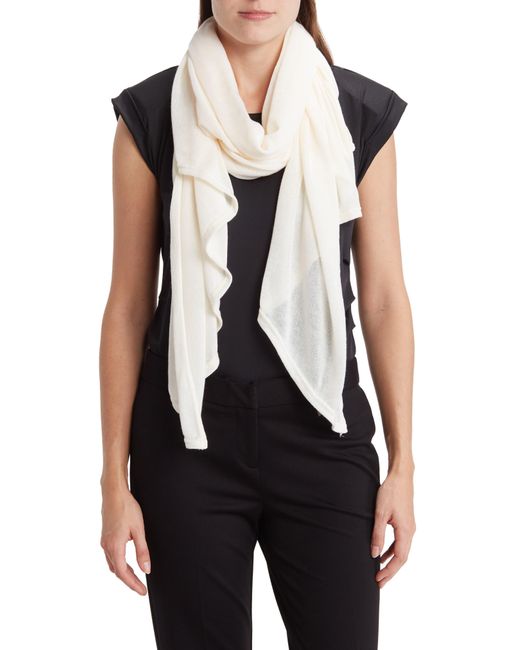Vince Camuto Black Solid Knit Wrap Scarf