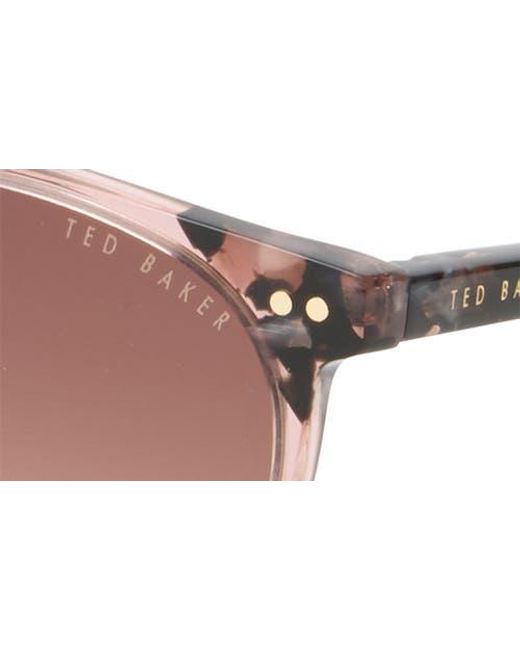 Ted Baker Brown 53Mm Gradient Round Sunglasses