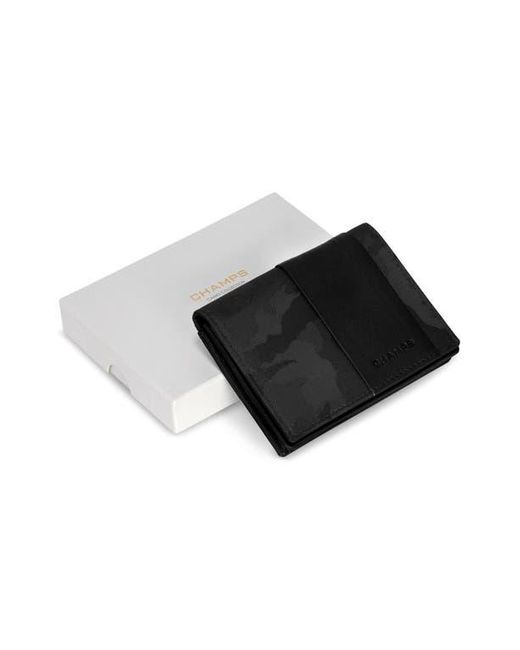 CHAMPS Black Camo Card Case for men