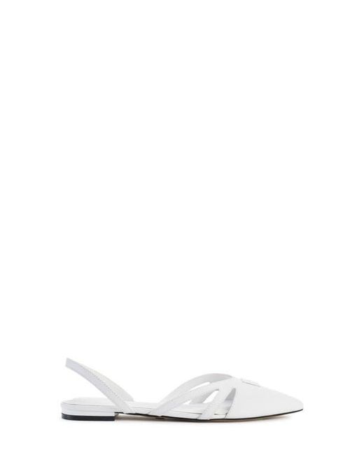 DKNY White Verity Pointed Toe Slingback Flat
