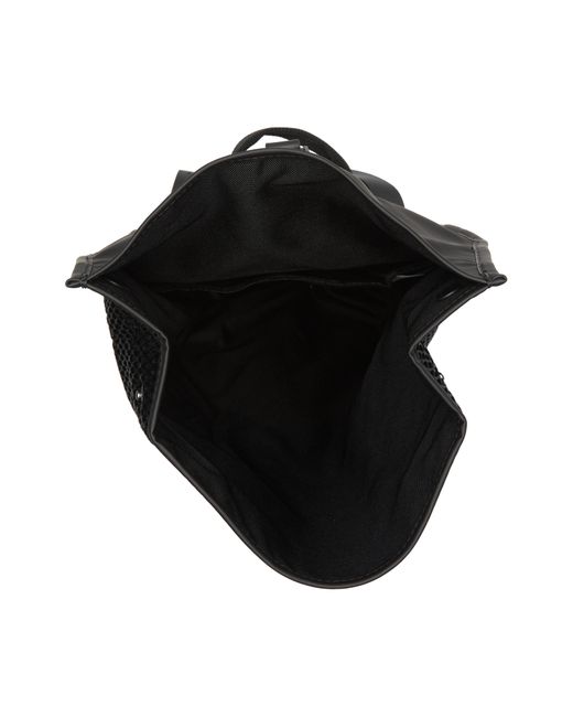 Rains Black Rolltop Rucksack Mini Mesh Waterproof Backpack for men