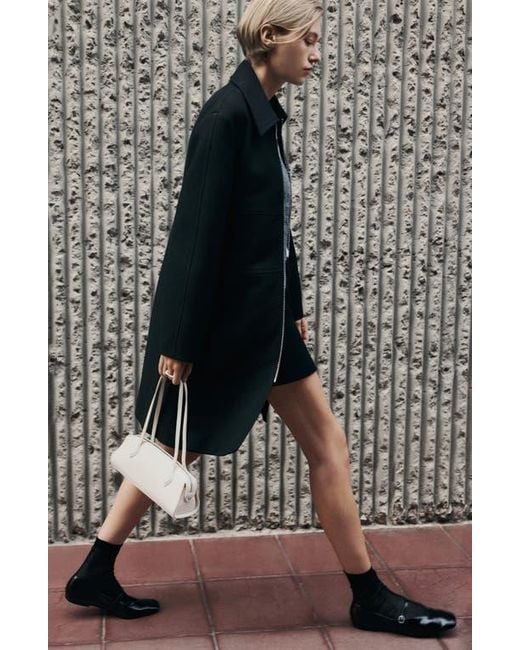 Mango Black Straight Cut Coat
