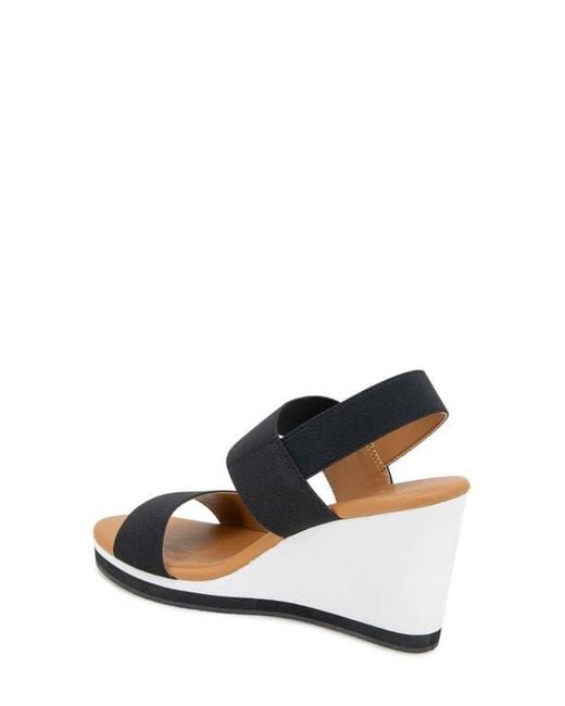 Andre Assous Blue Nikola Slingback Wedge Sandal