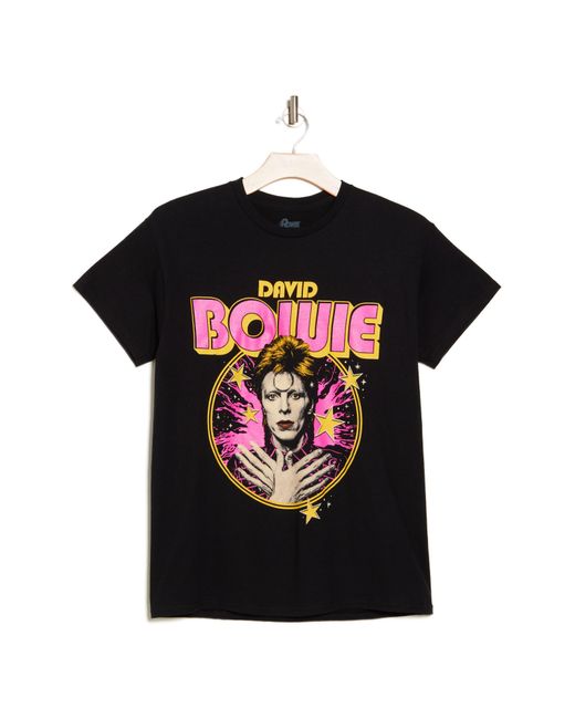 Merch Traffic Black David Bowie Photo Graphic T-shirt for men
