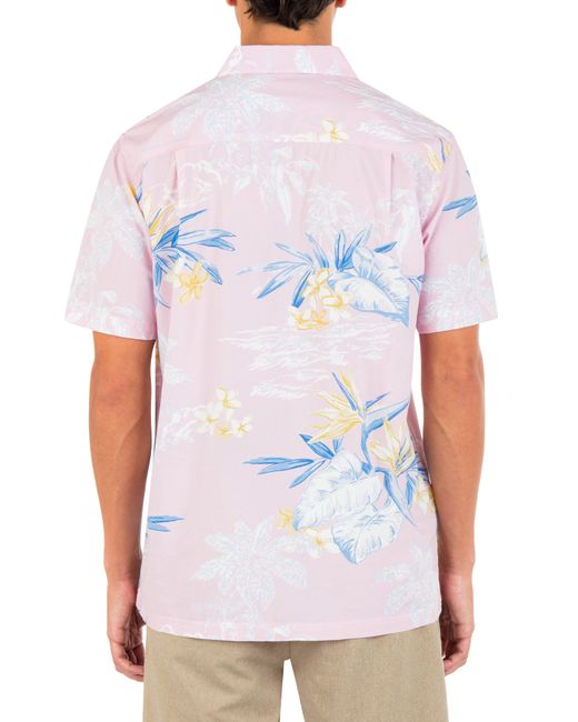Hurley White Rincon Floral Short Sleeve Button-up Shirt for men