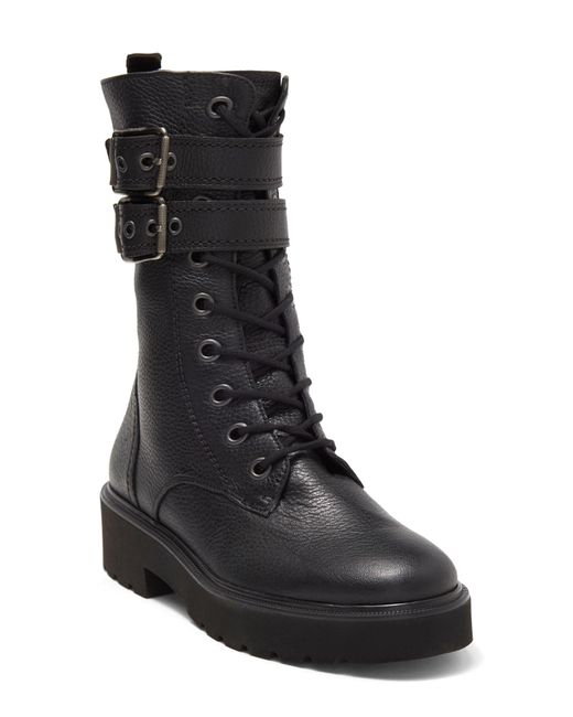 Paul Green Jay-zee Tall Lace-up Boot In Black Cervo Leather At