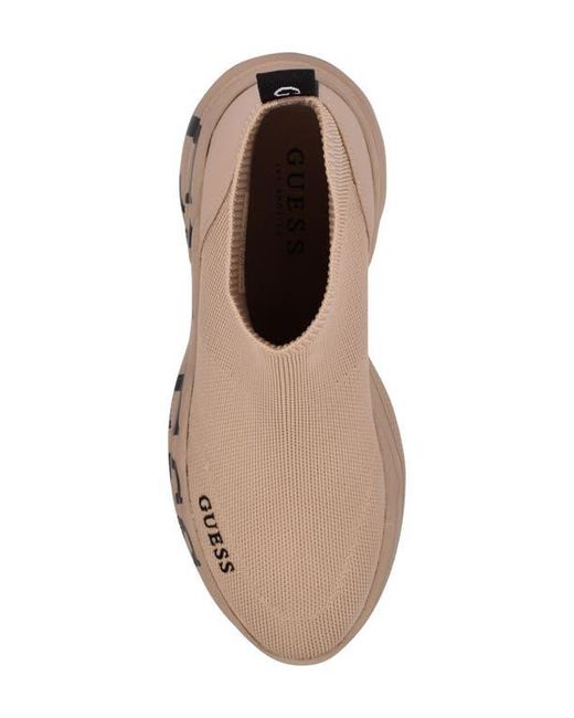 Guess Brown Pause High Top Sock Sneaker