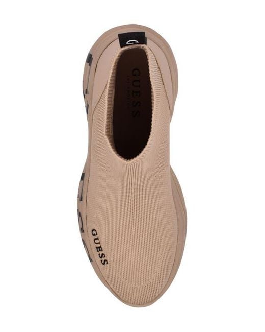 Guess Brown Pause High Top Sock Sneaker