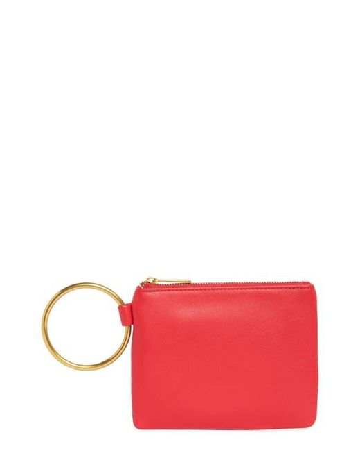 BCBGMAXAZRIA Red Ring Handle Wristlet Pouch