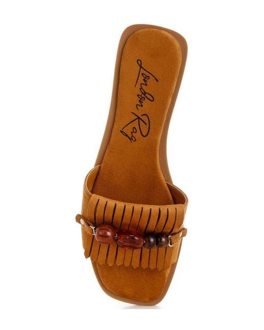 London Rag Slides LONDON RAG Dinasa Slide Sandal in Brown | Lyst