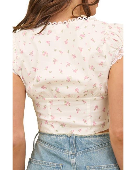 Blu Pepper White Flutter Sleeve Crop Top