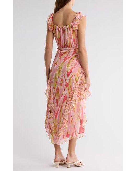 Ramy Brook Pink Anika Ruffle Chiffon Maxi Dress