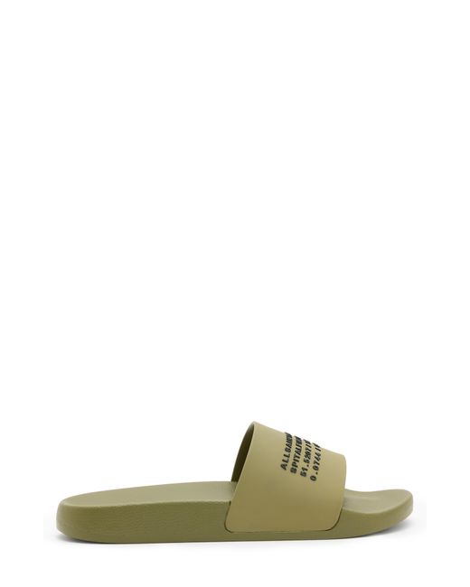 AllSaints Green Renegade Slide Sandal for men