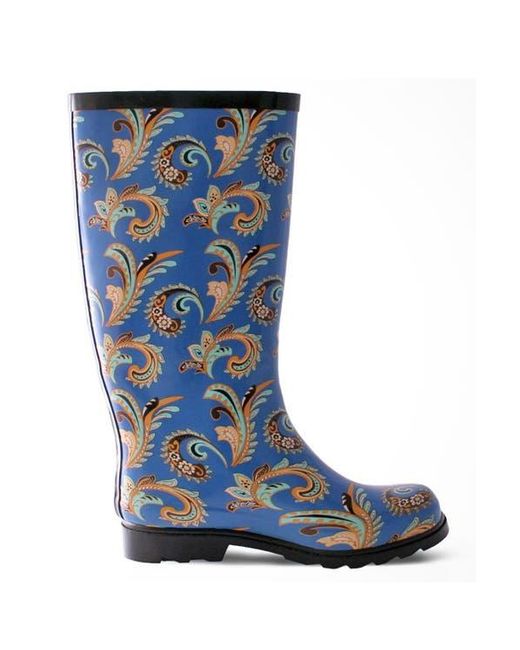 Nomad Blue Paisley Waterproof Rain Boots