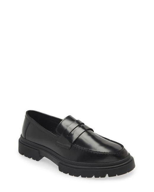Steve Madden Black Zaccai Lug Sole Penny Loafer for men