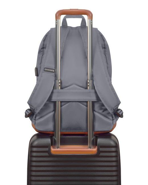 CHAMPS Gray Water Resistant Nylon Backpack for men
