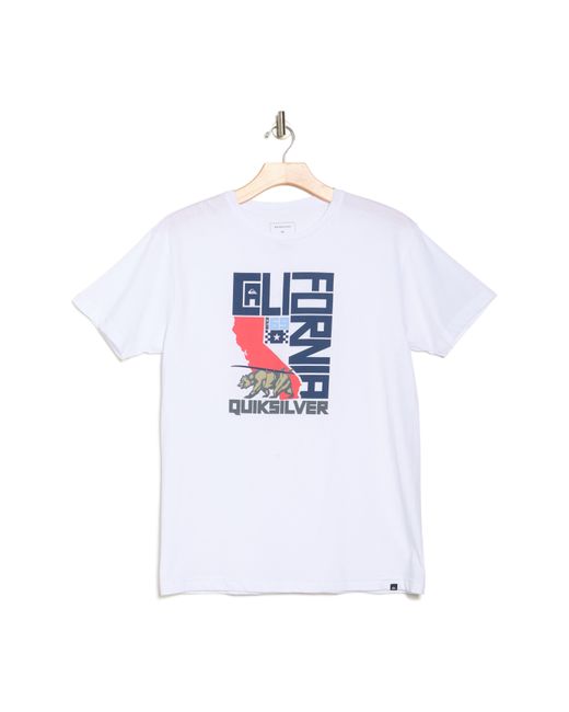Quiksilver White Cali Coastal Travel Graphic T-shirt for men