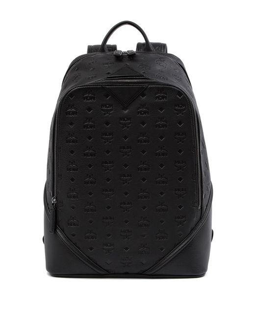 MCM Ottomar Monogram Leather Backpack in Black | Lyst