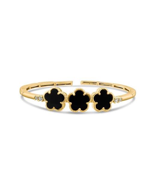 CZ by Kenneth Jay Lane Multicolor Clover Open Cuff Bracelet