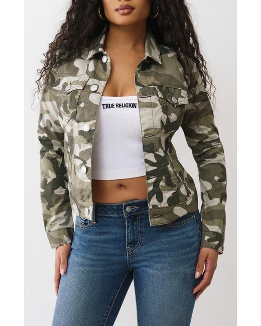 True Religion Gray Camo Shirt Jacket