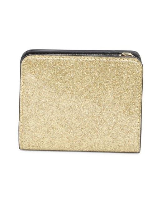 Marc Jacobs Mini Glitter Compact Wallet in Natural | Lyst
