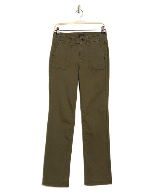 NYDJ Marilyn High Waist Straight Leg Utility Jeans in Green Lyst