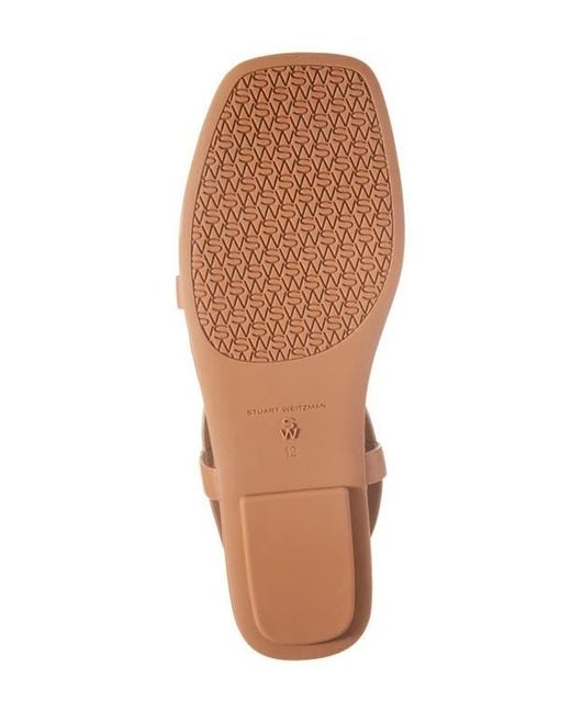 Stuart Weitzman Brown Benni Slingback Flat Sandal