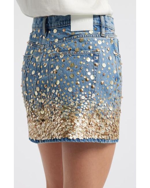 FRAME Blue The Champagne Denim Miniskirt