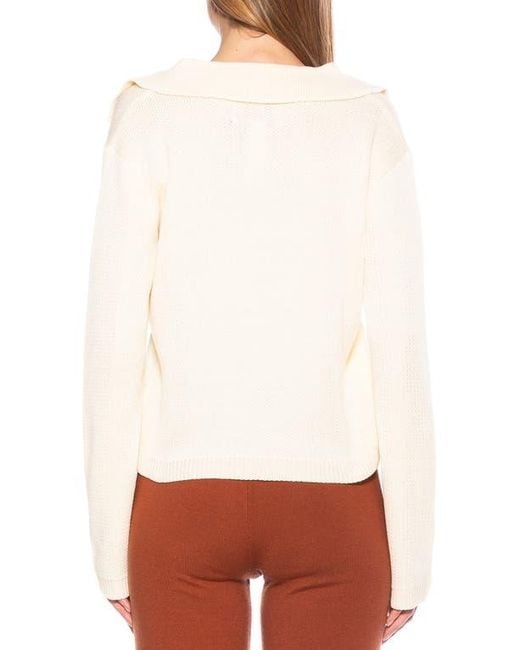 Alexia Admor White Evander Retro Collared Sweater