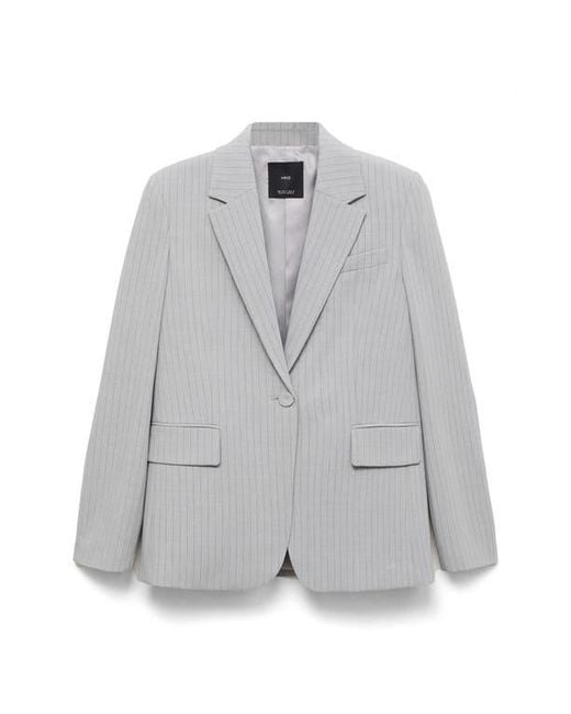 Mango Gray Pinstripe Suit Jacket