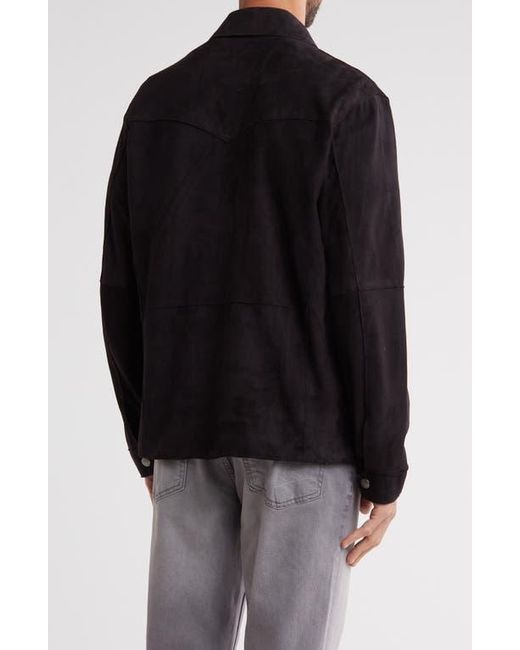 Frye Black Suede Long Sleeve Shacket for men