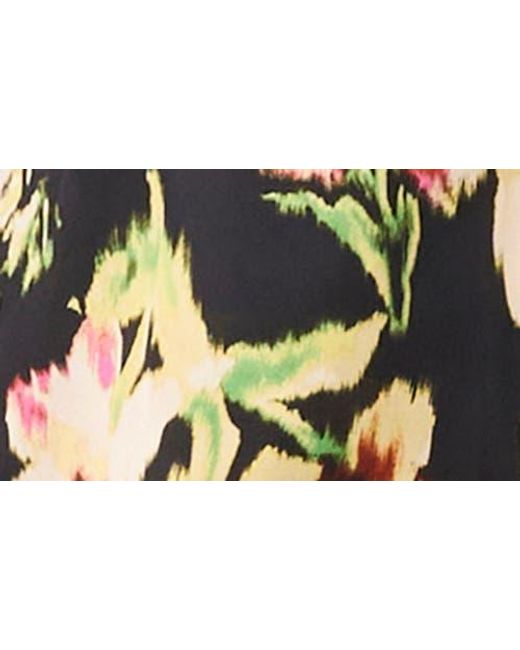Vince Camuto Brown Floral Tiered Midi Dress